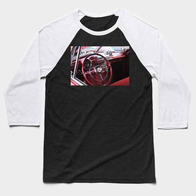 Classic Car Dashboard Baseball T-Shirt by Rob Johnson Photography